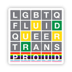 Sticker: Pride Wordle (Ends in Proud) — Empowering LGBTQIA+