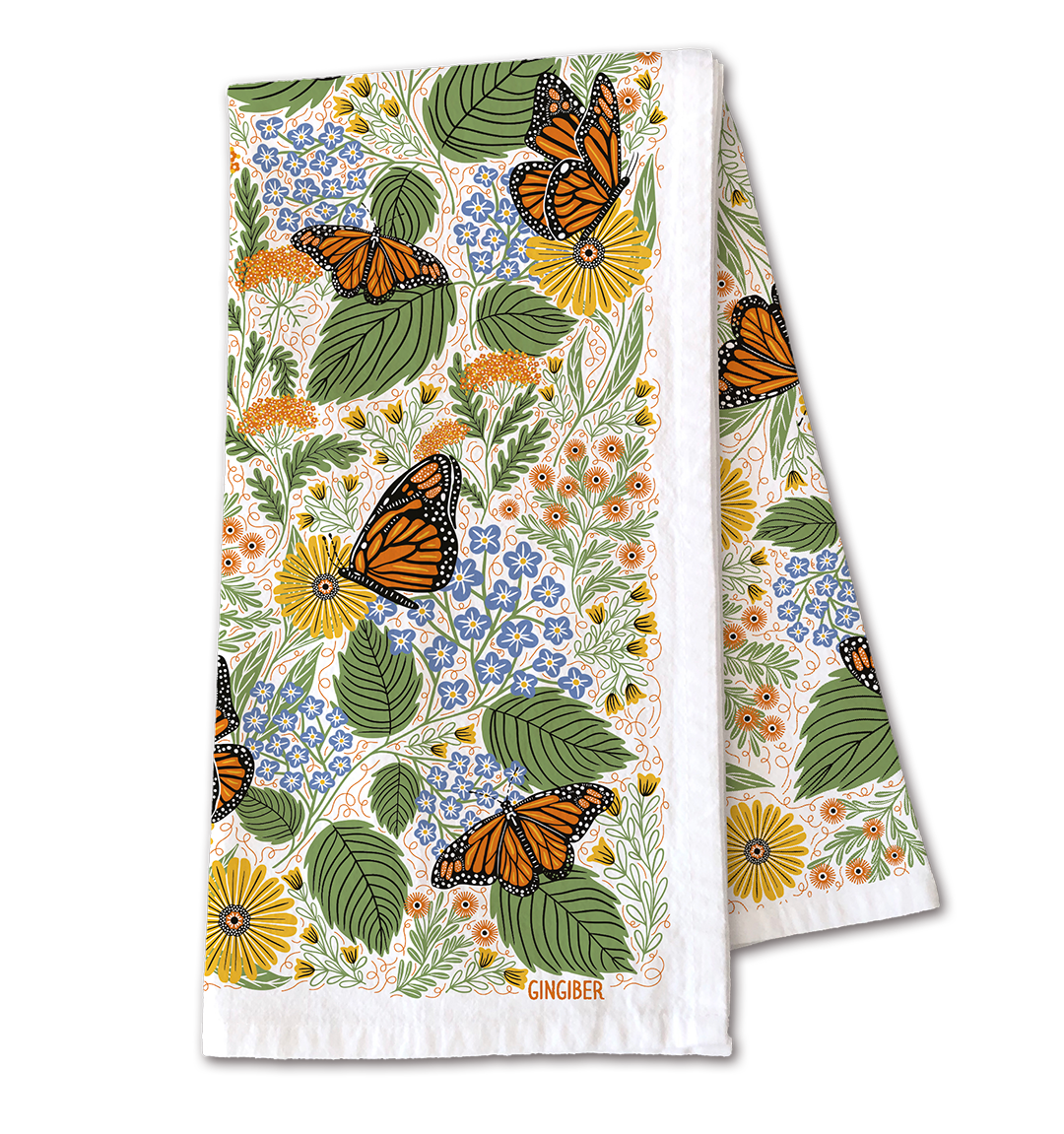 Monarch Garden Tea Towel – Butterflies, Floral