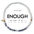 Dainty Morse Code Bracelet - Enough - Moonstone & Lapis