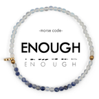 Dainty Morse Code Bracelet - Enough - Moonstone & Lapis