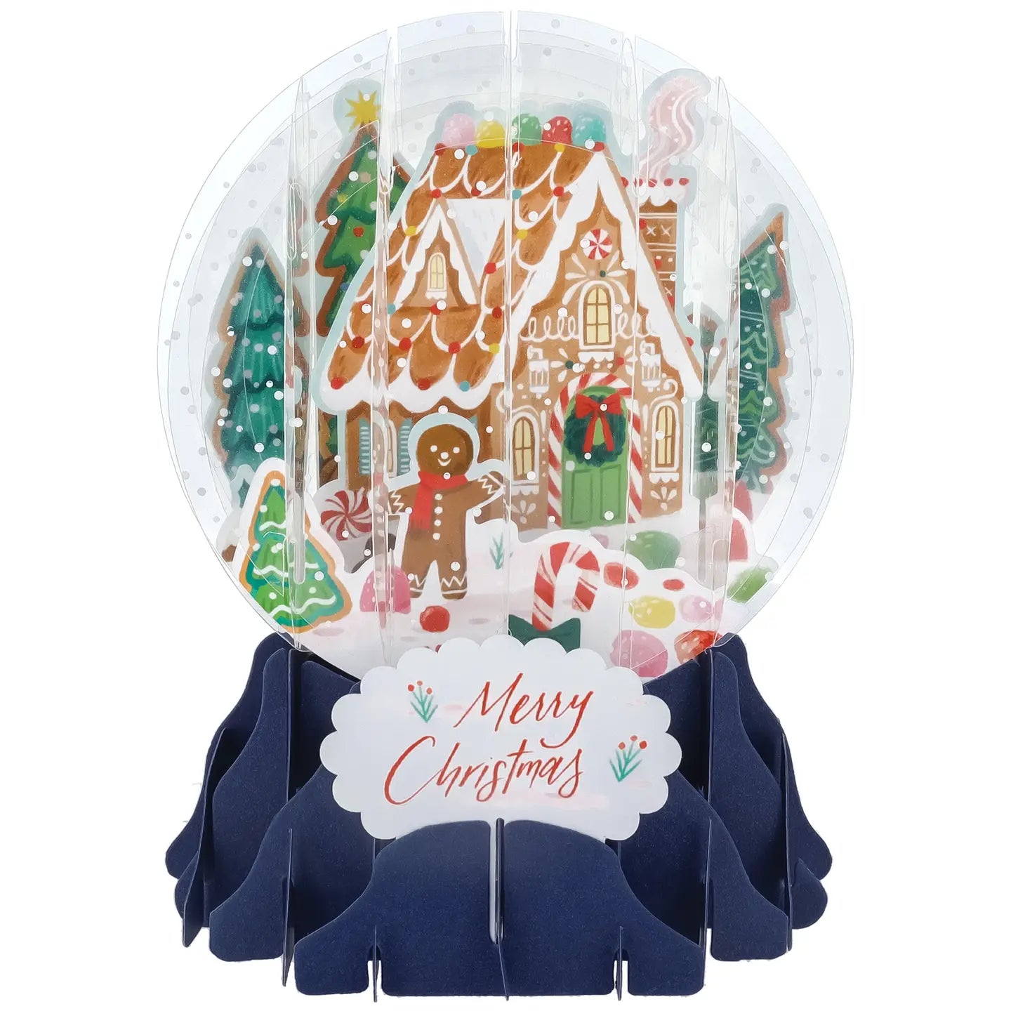 Christmas Gingerbread House Snow Globe Card
