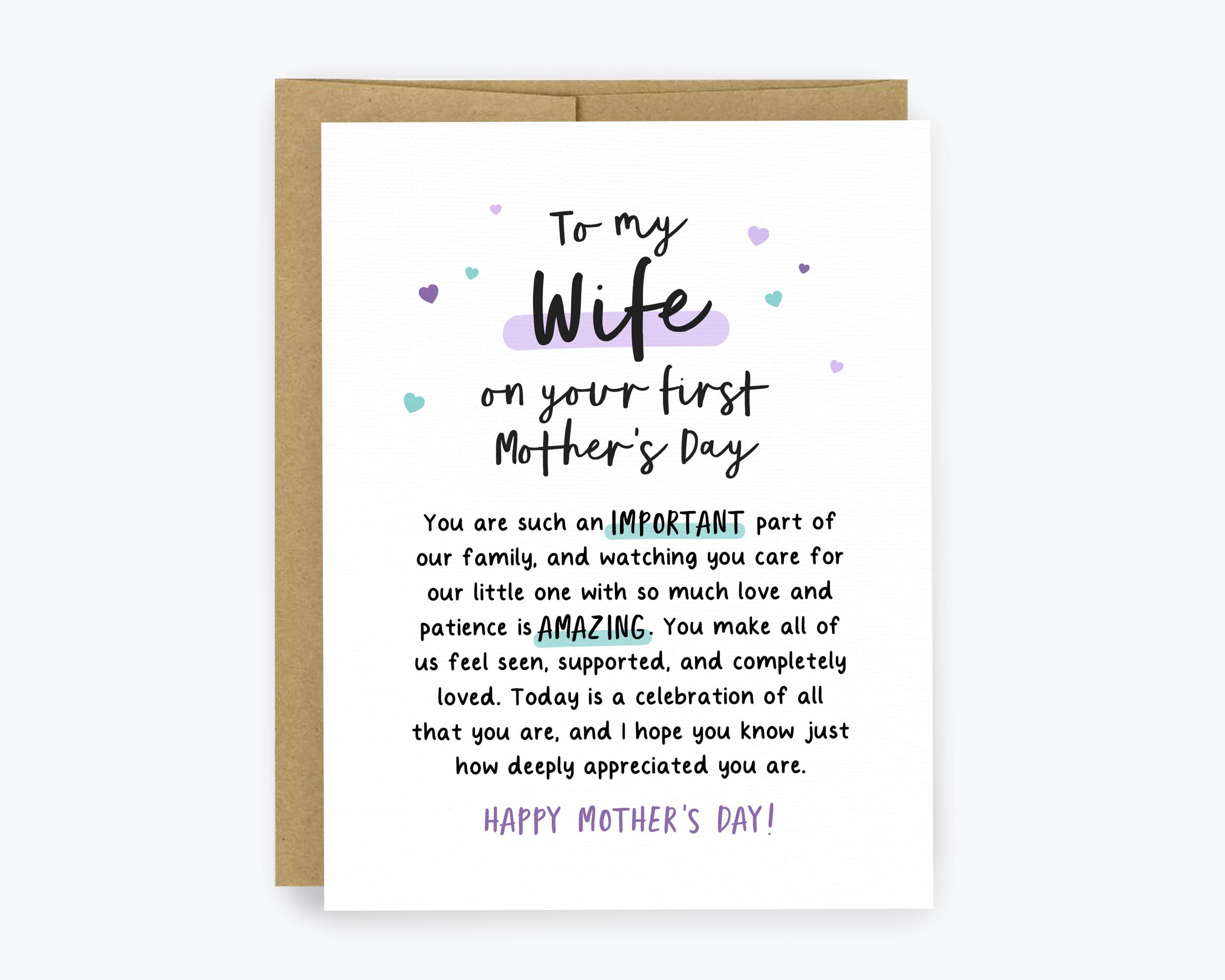 Mother's Day Greeting Cards, Card to Wife, First Mothers Day