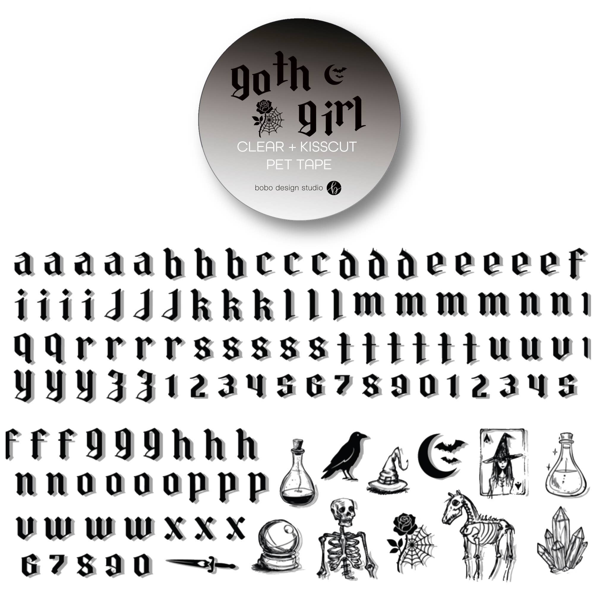 Goth Girl Letter PET Tape