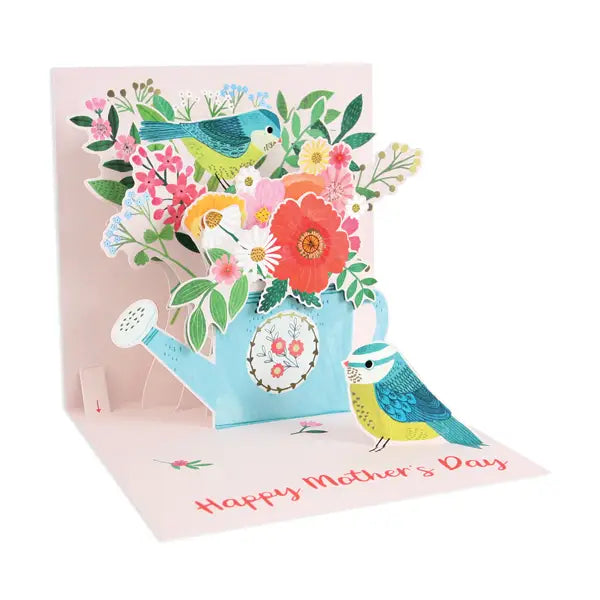 Watering Can and Birds Mother's Day Pop-Up Card