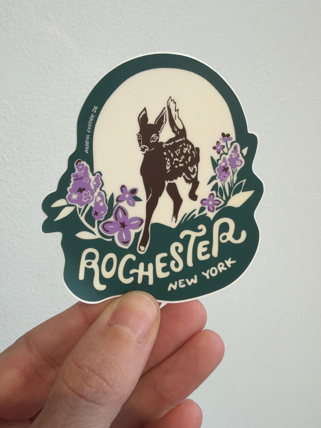 Rochester NY Lilac and Deer Sticker