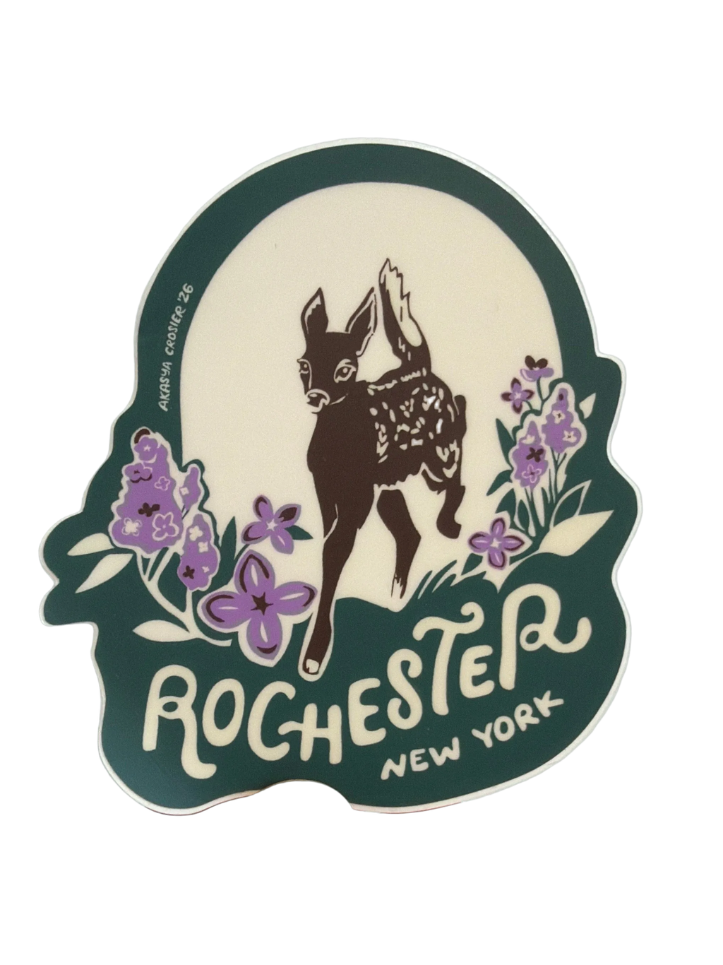 Rochester NY Lilac and Deer Sticker