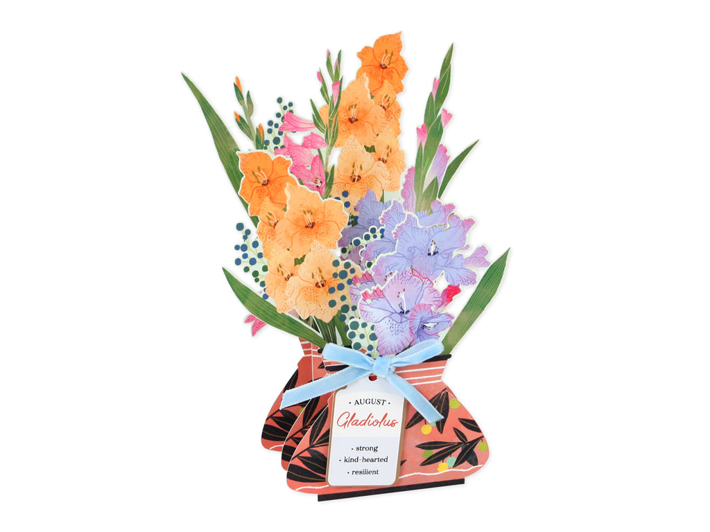 August Gladiolus Pop-Up Flower Card
