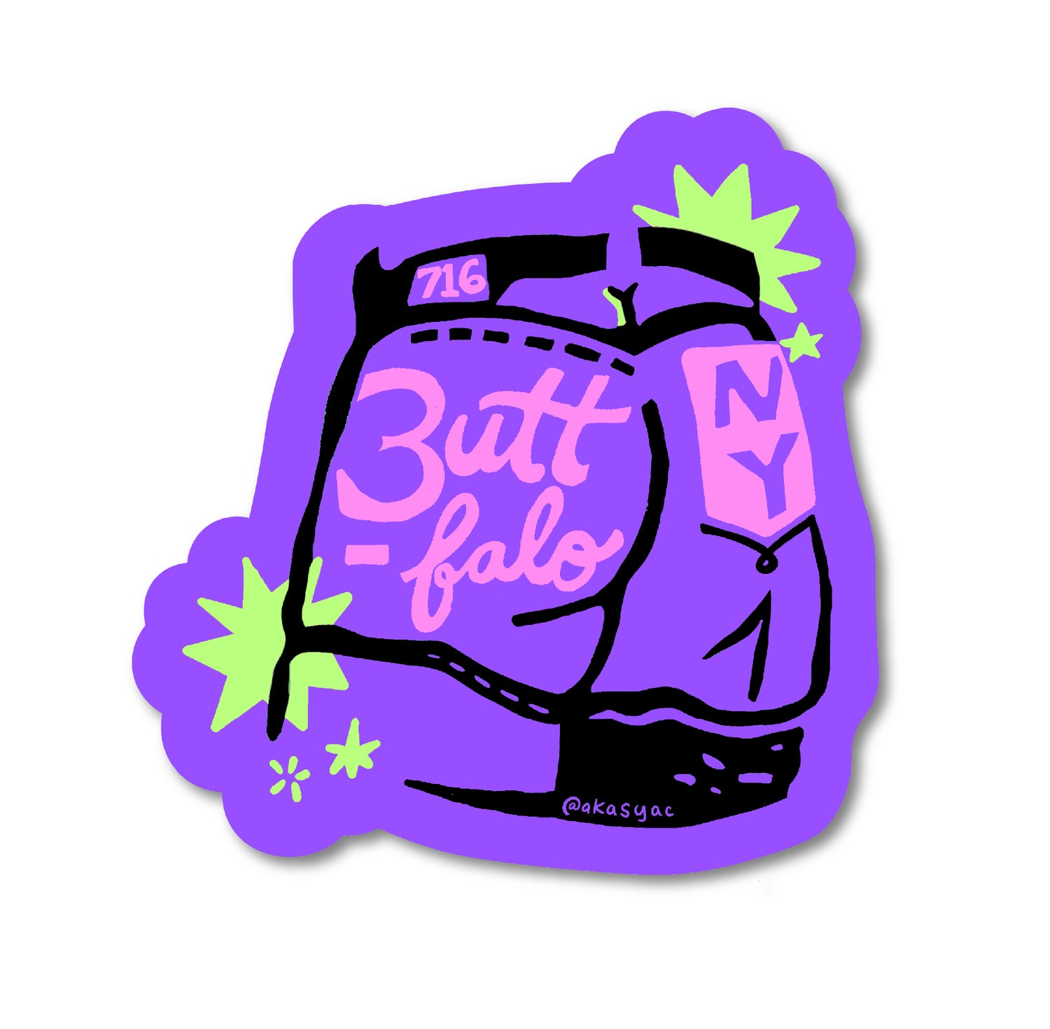 Butt-falo Vinyl Sticker