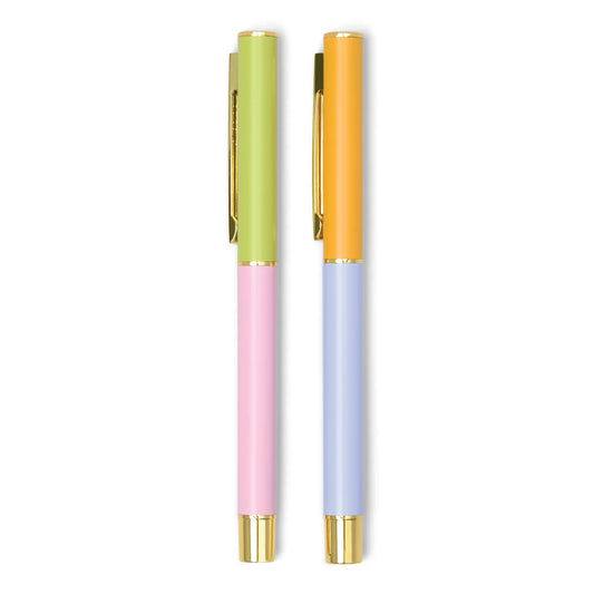 Color Block Pens Set of 2- Lilac & Cornflower