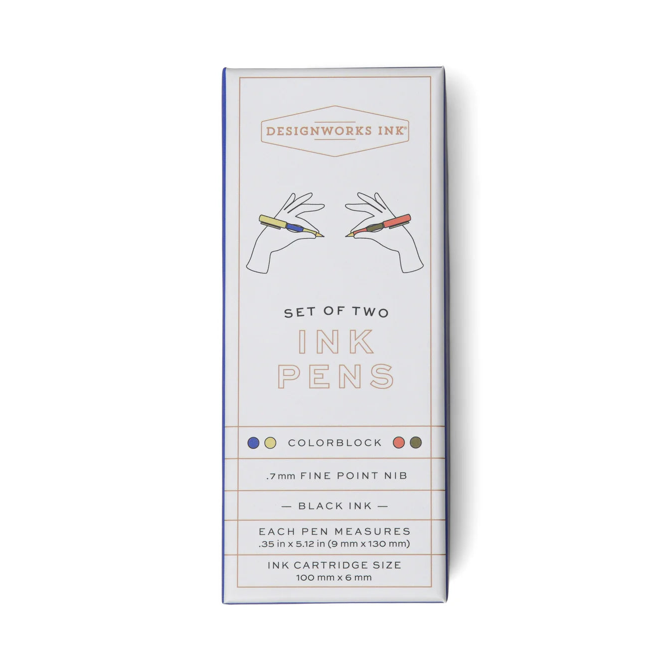 Color Block Pens Set of 2- Cobalt & Army Green