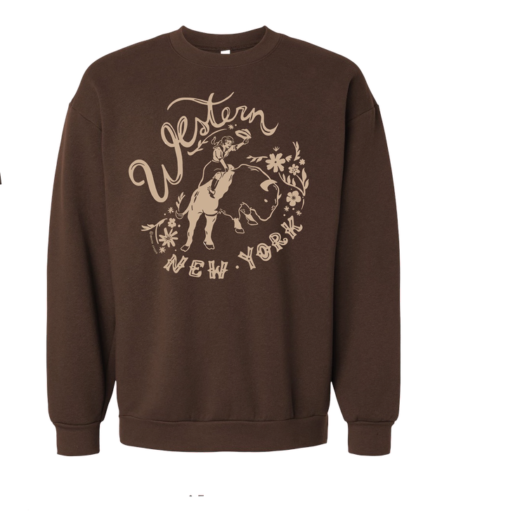 Brown Western New York Crewneck Sweatshirt