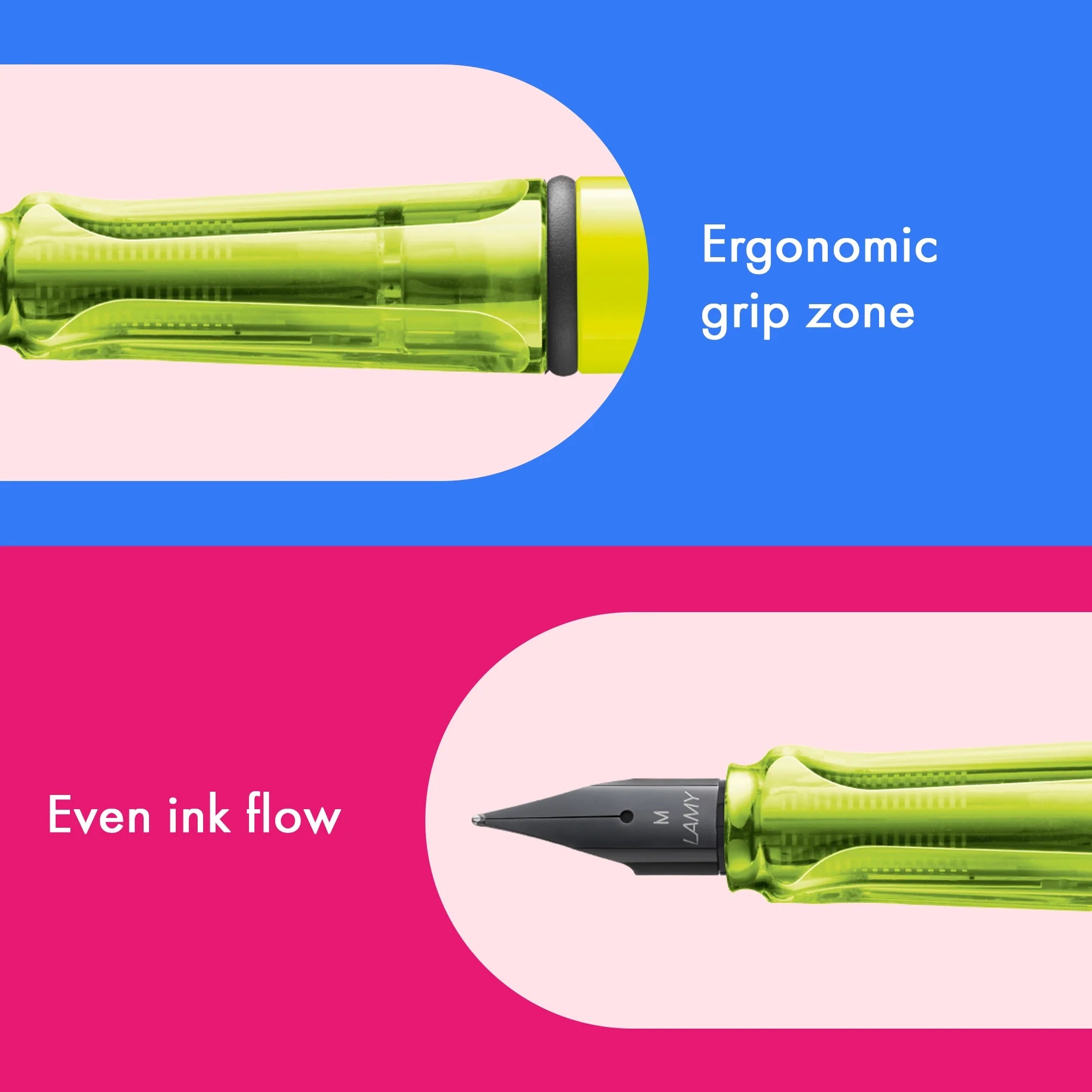 LAMY Safari Fountain Pen in Neon Yellow with Fine Nib