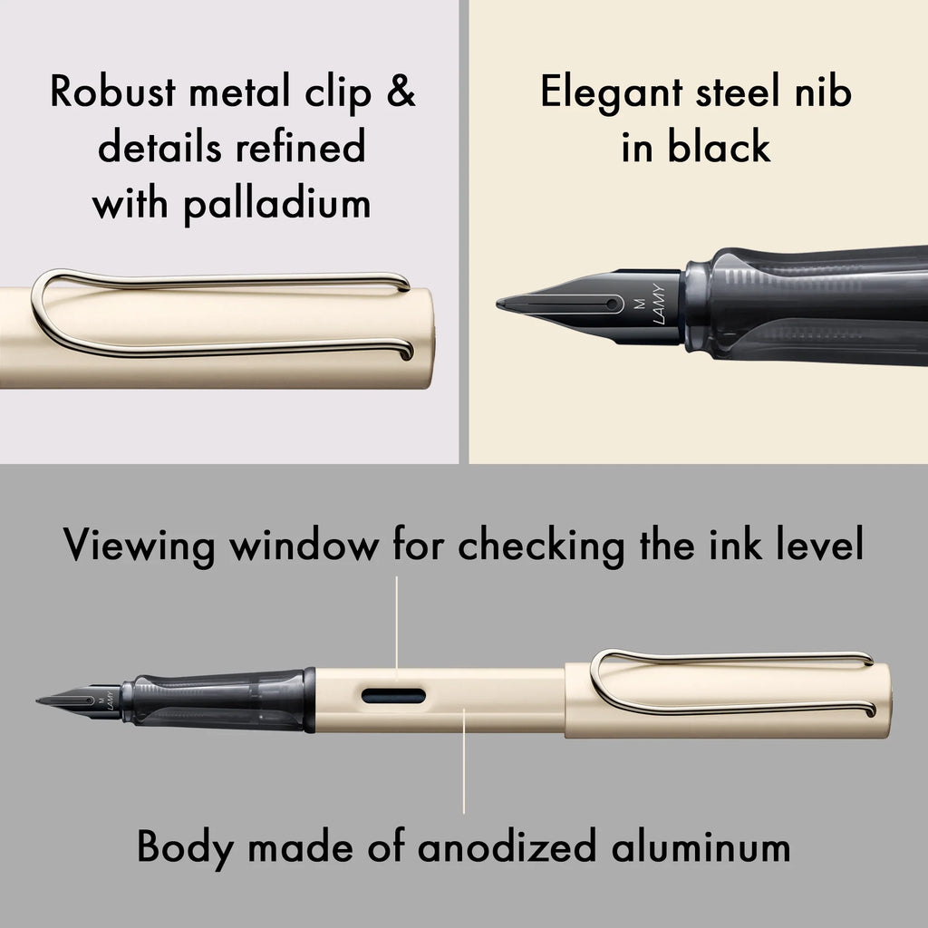 LAMY LX Fountain Pen - Premium Anodized Aluminum in Palladium with Fine Nib
