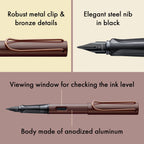 LAMY LX Fountain Pen - Premium Anodized Aluminum - Marron, Fine Nib