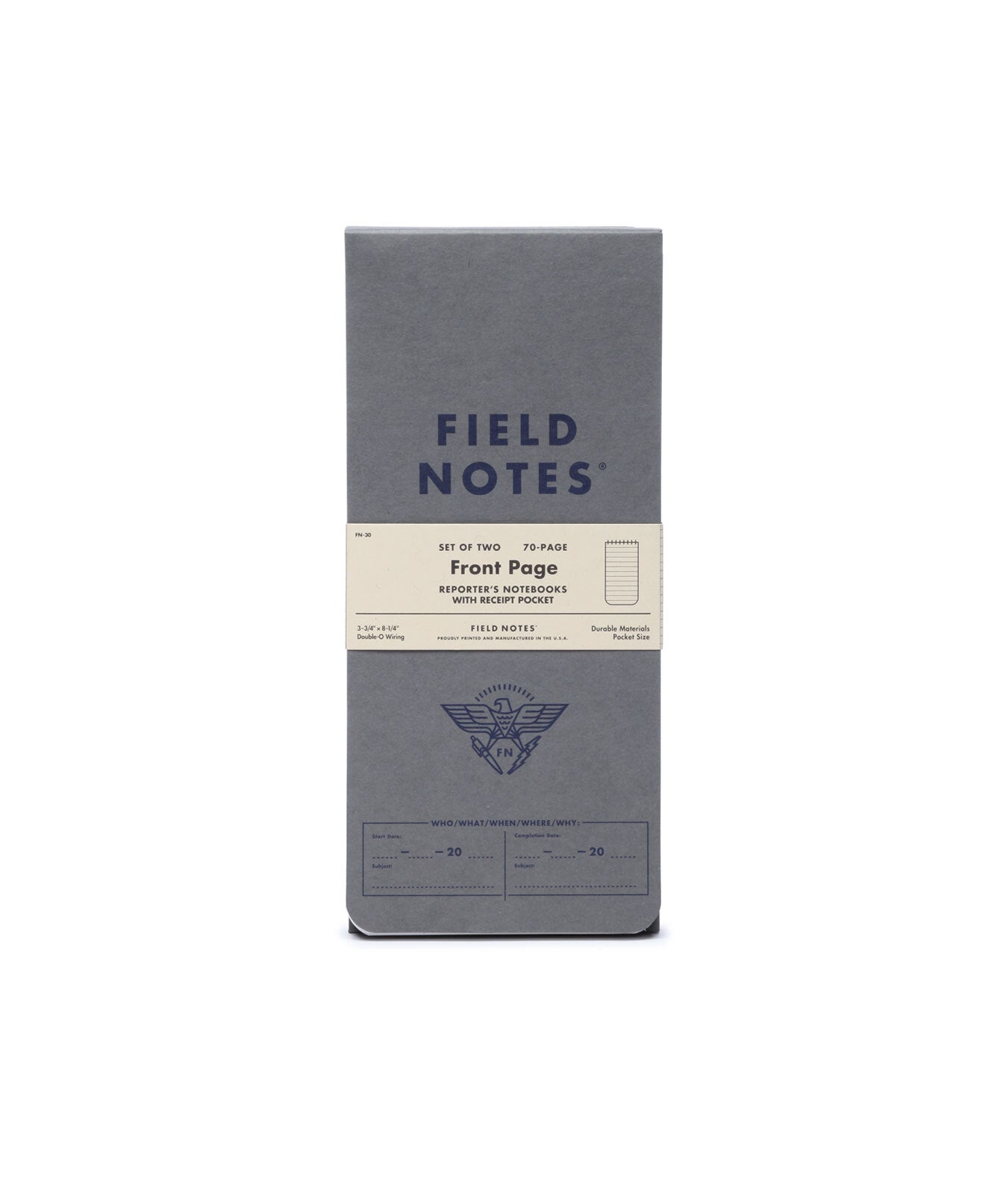 Field Notes Front Page Reporter's Notebooks