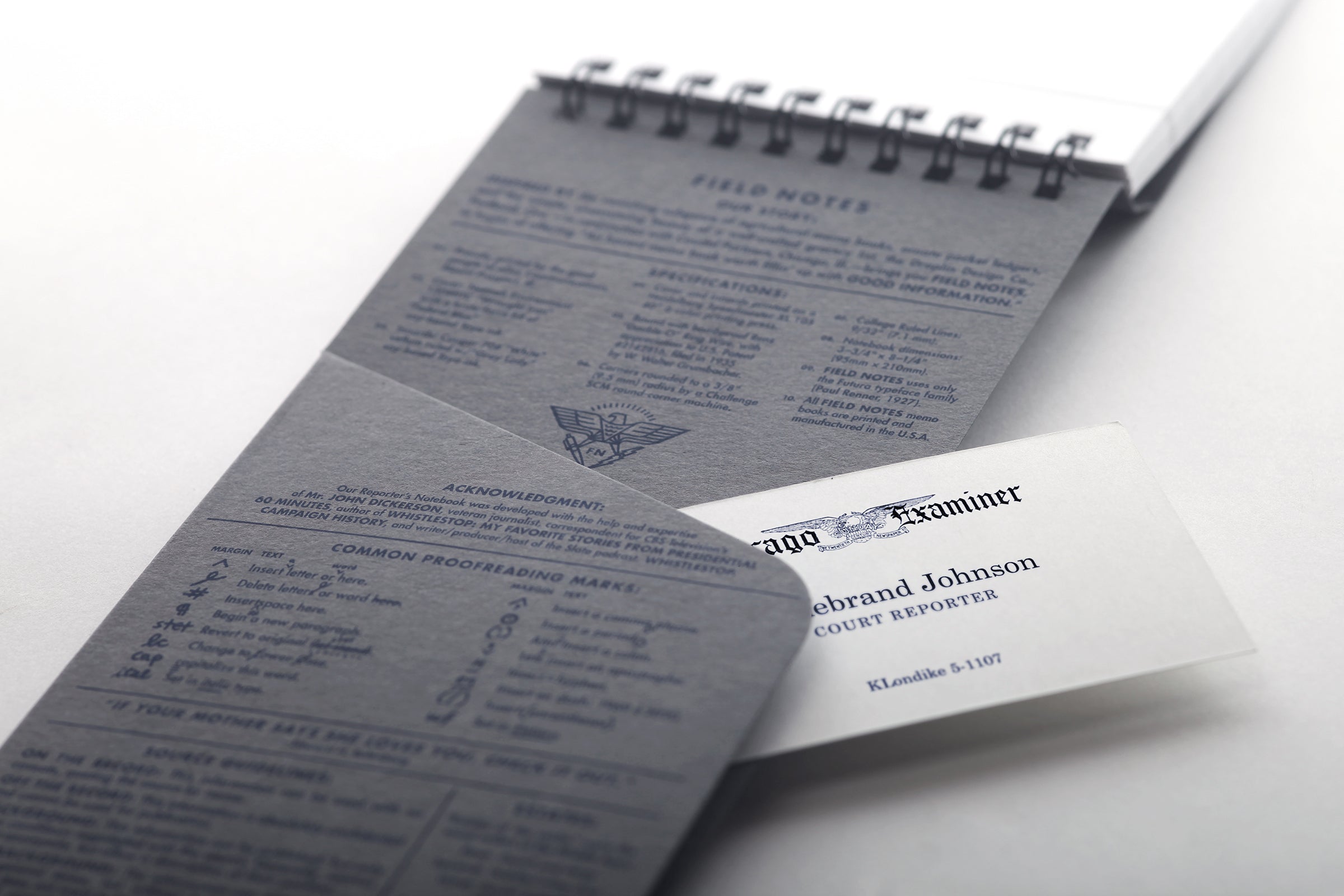 Field Notes Front Page Reporter's Notebooks