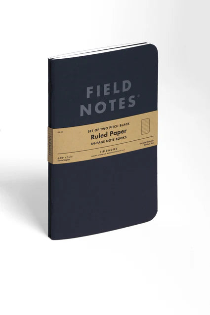 Large Pitch Black Note Book: Ruled