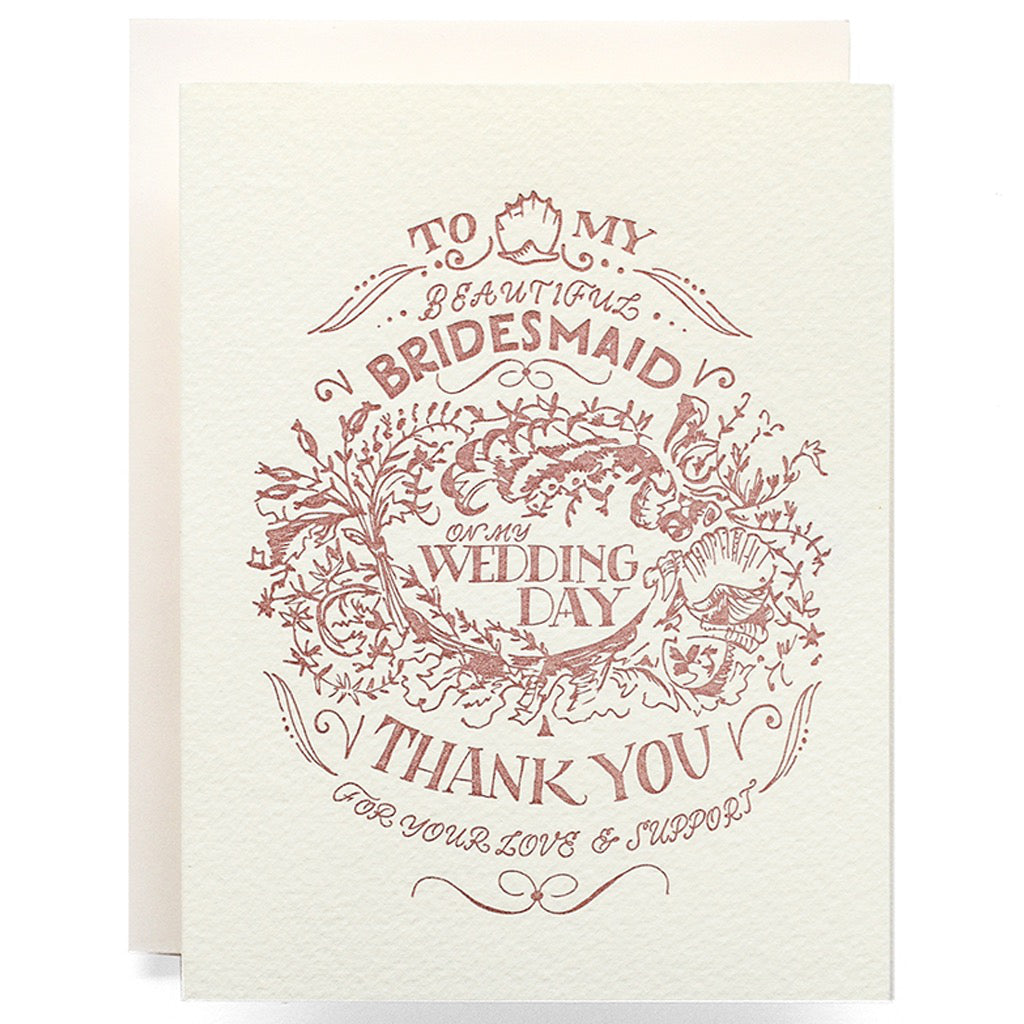 To my beautiful bridesmaid on my wedding day
