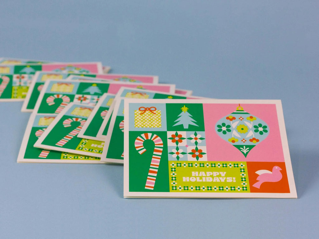 Colorblock Holiday Cards- Box of 8