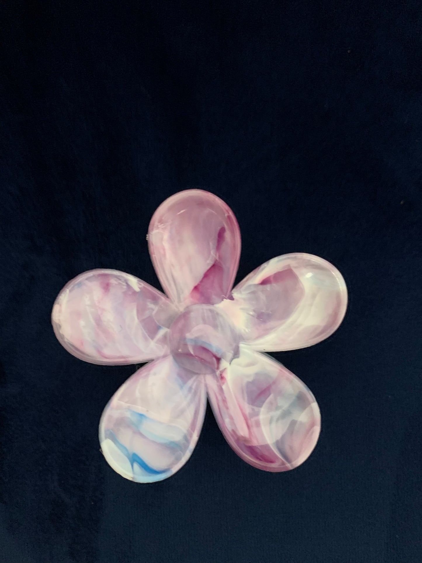 Large Marbled Flower Hair Claw 3"