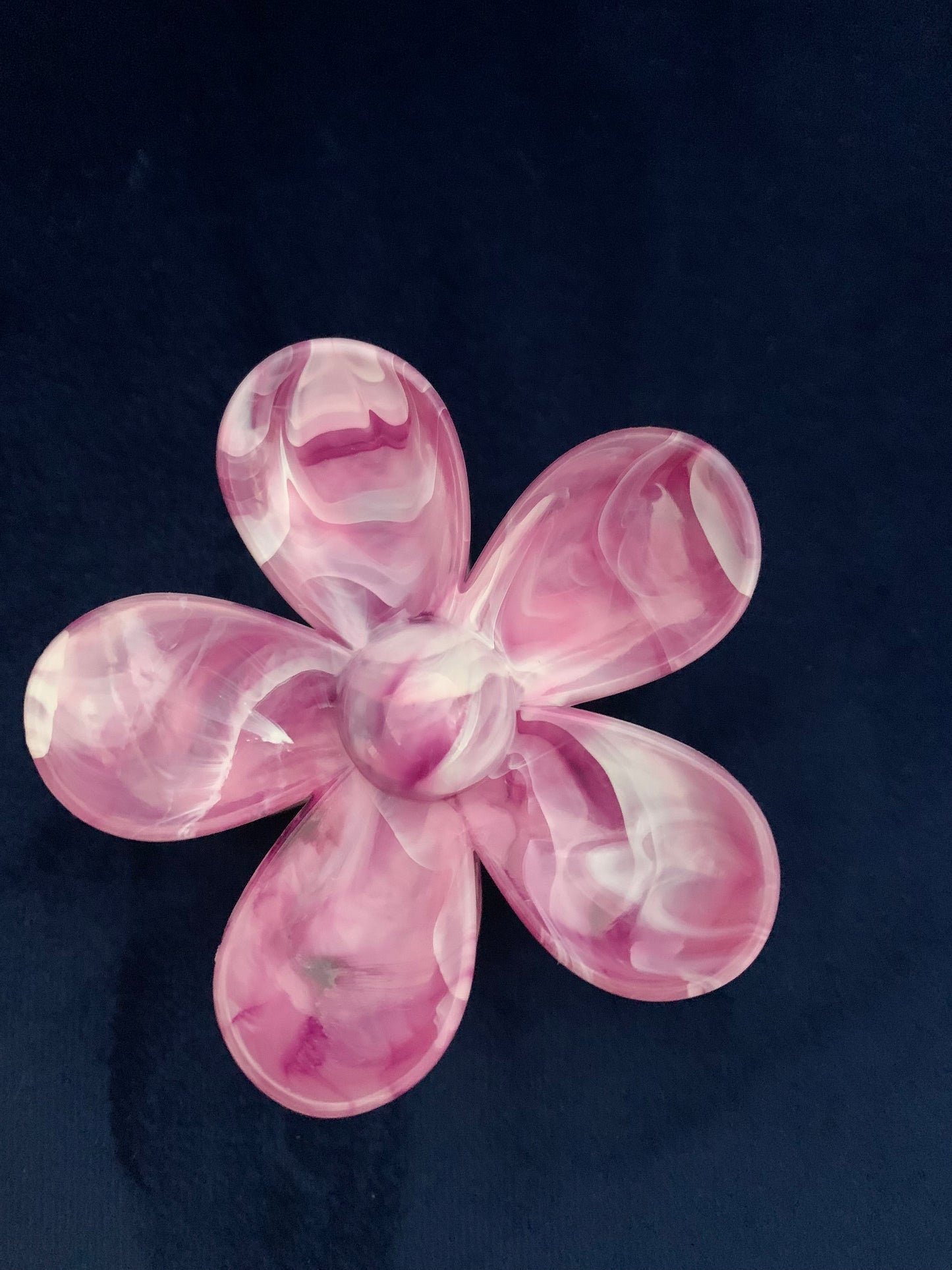 Large Marbled Flower Hair Claw 3"