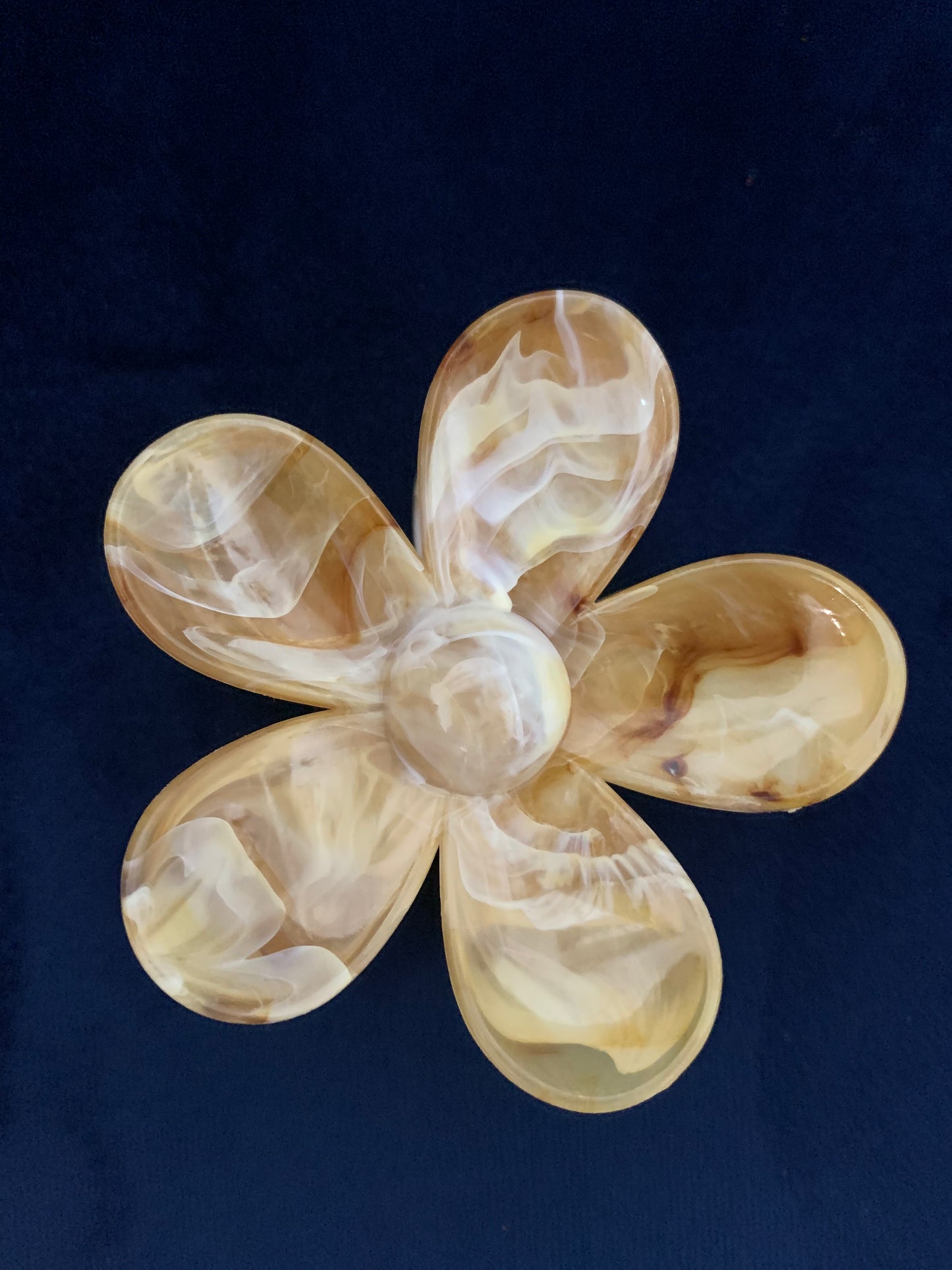 Large Marbled Flower Hair Claw 3"