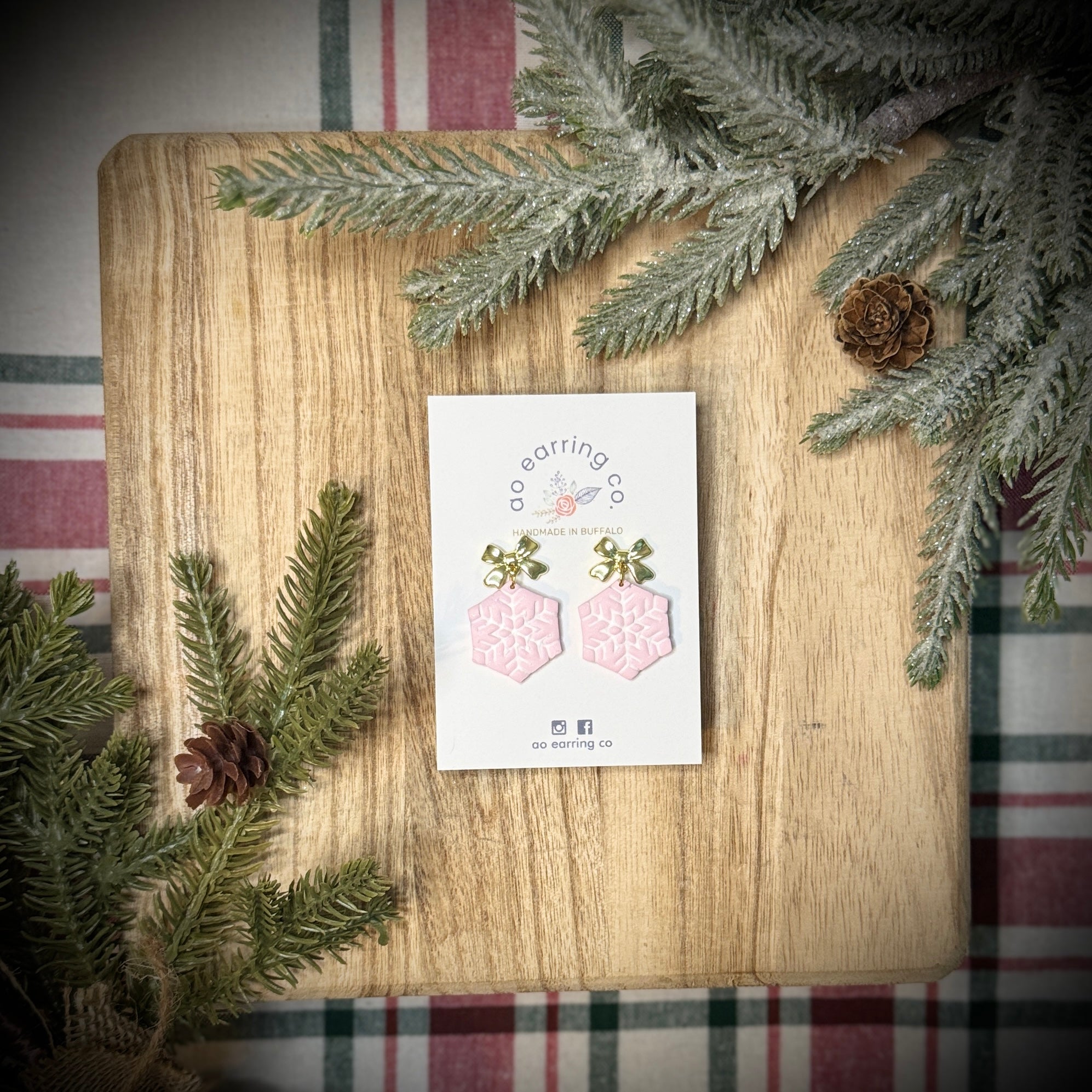 Pink Snowflake Dangles