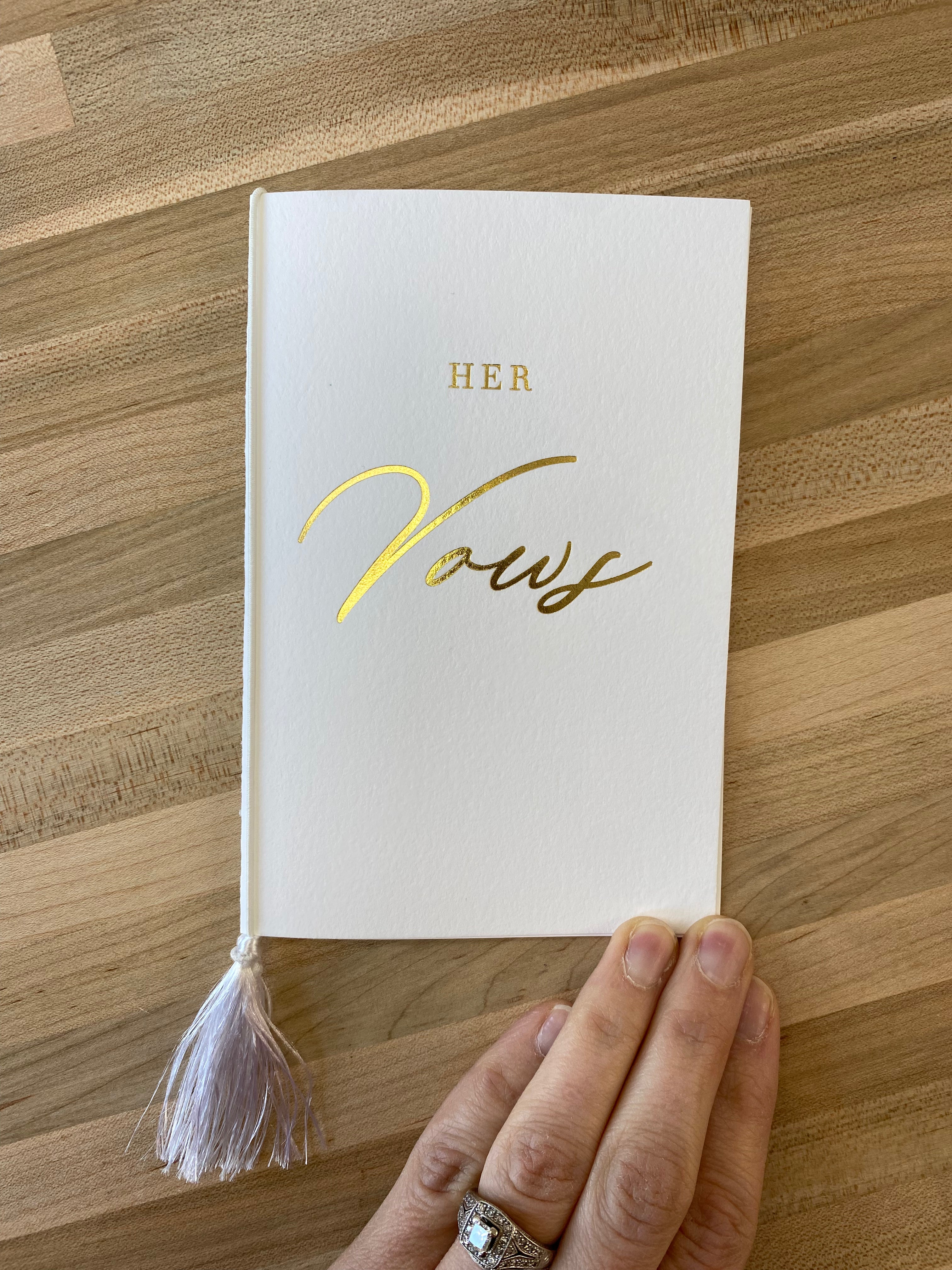 Gold Foil Printed Vow Book set (His/Her)