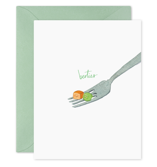 Besties Peas and Carrot Greeting Card