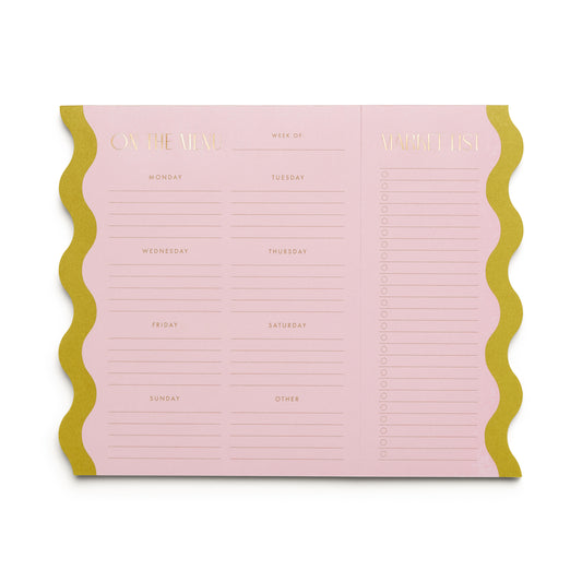 Meal Planner Notepad - Pink & Chartreuse