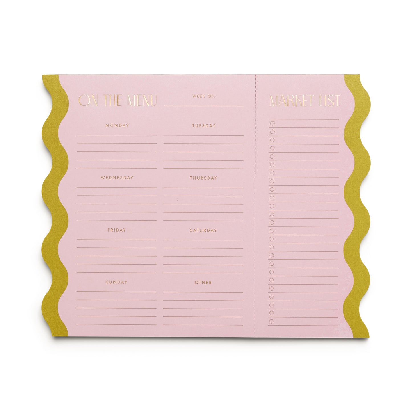 Meal Planner Notepad - Pink & Chartreuse