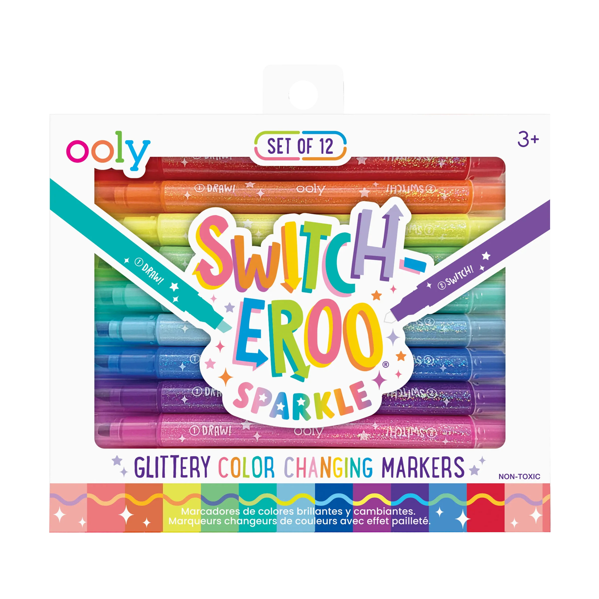 Switch-Eroo Sparkle Glittery Color Changing Markers - Set of 12