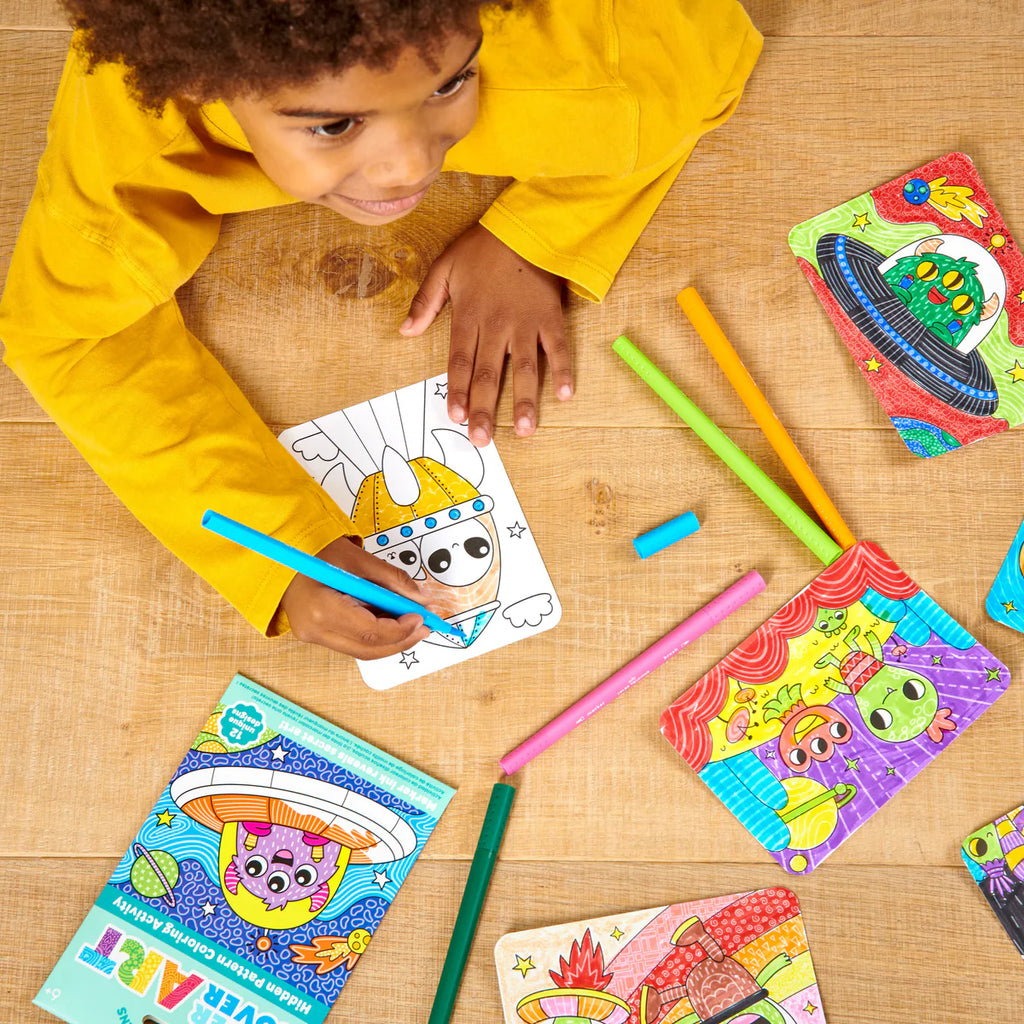 Undercover Art Hidden Patterns Coloring Activity- Undercover Aliens