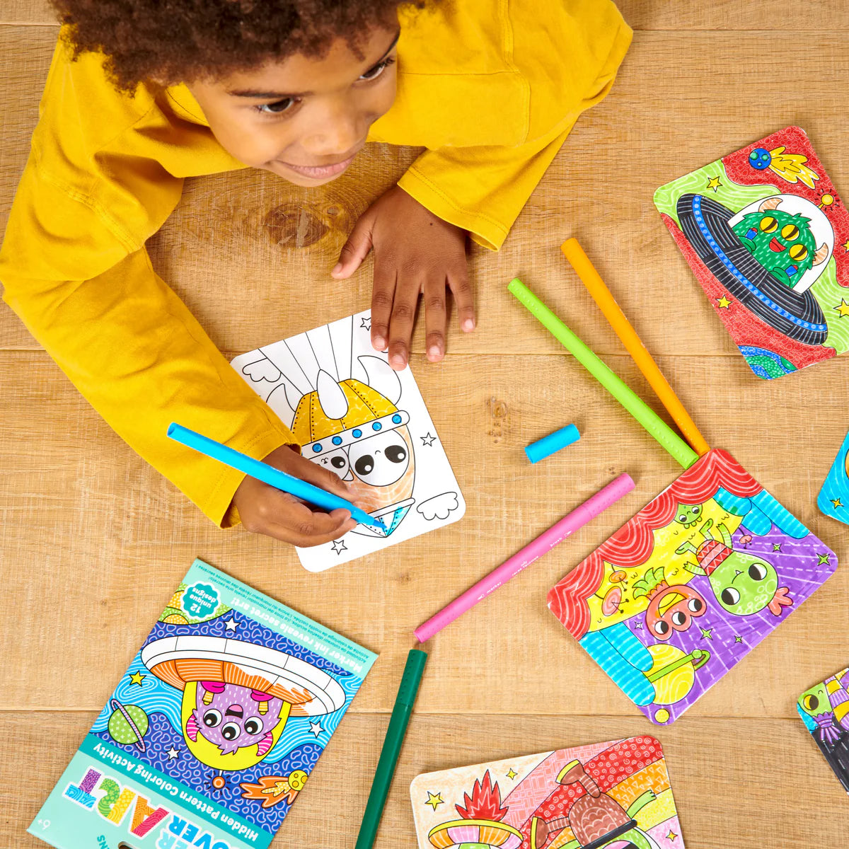 Undercover Art Hidden Patterns Coloring Activity- Undercover Aliens