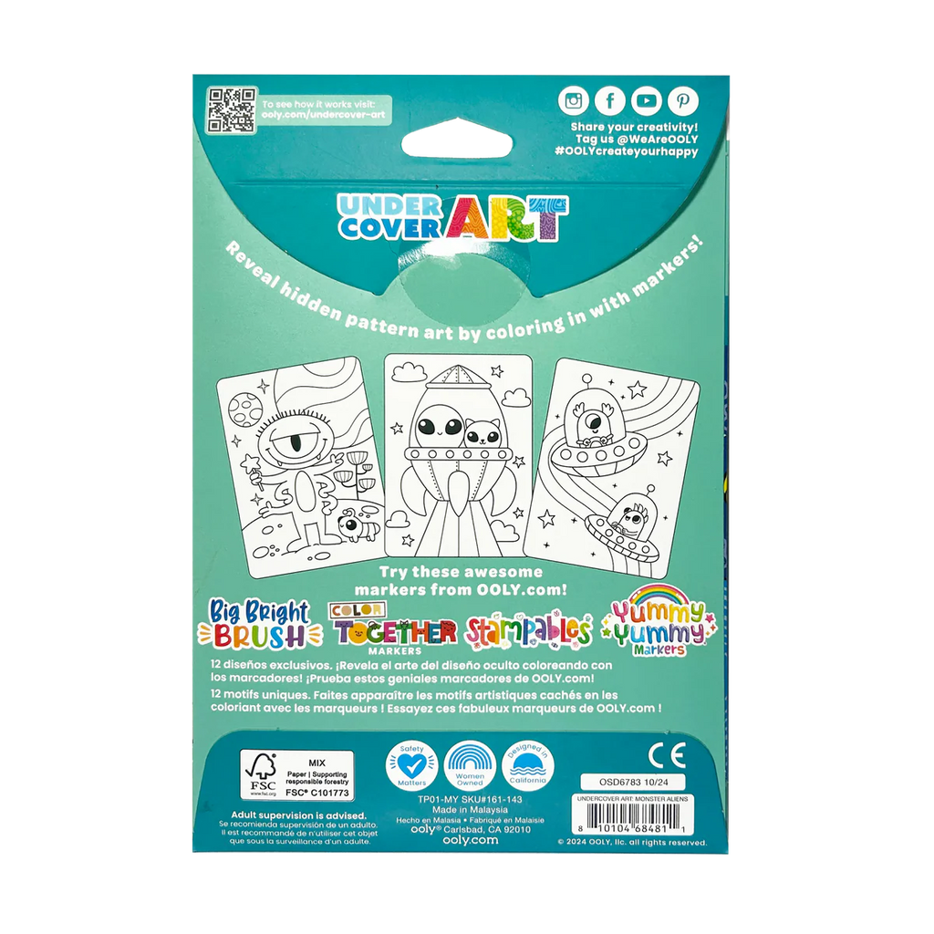 Undercover Art Hidden Patterns Coloring Activity- Undercover Aliens