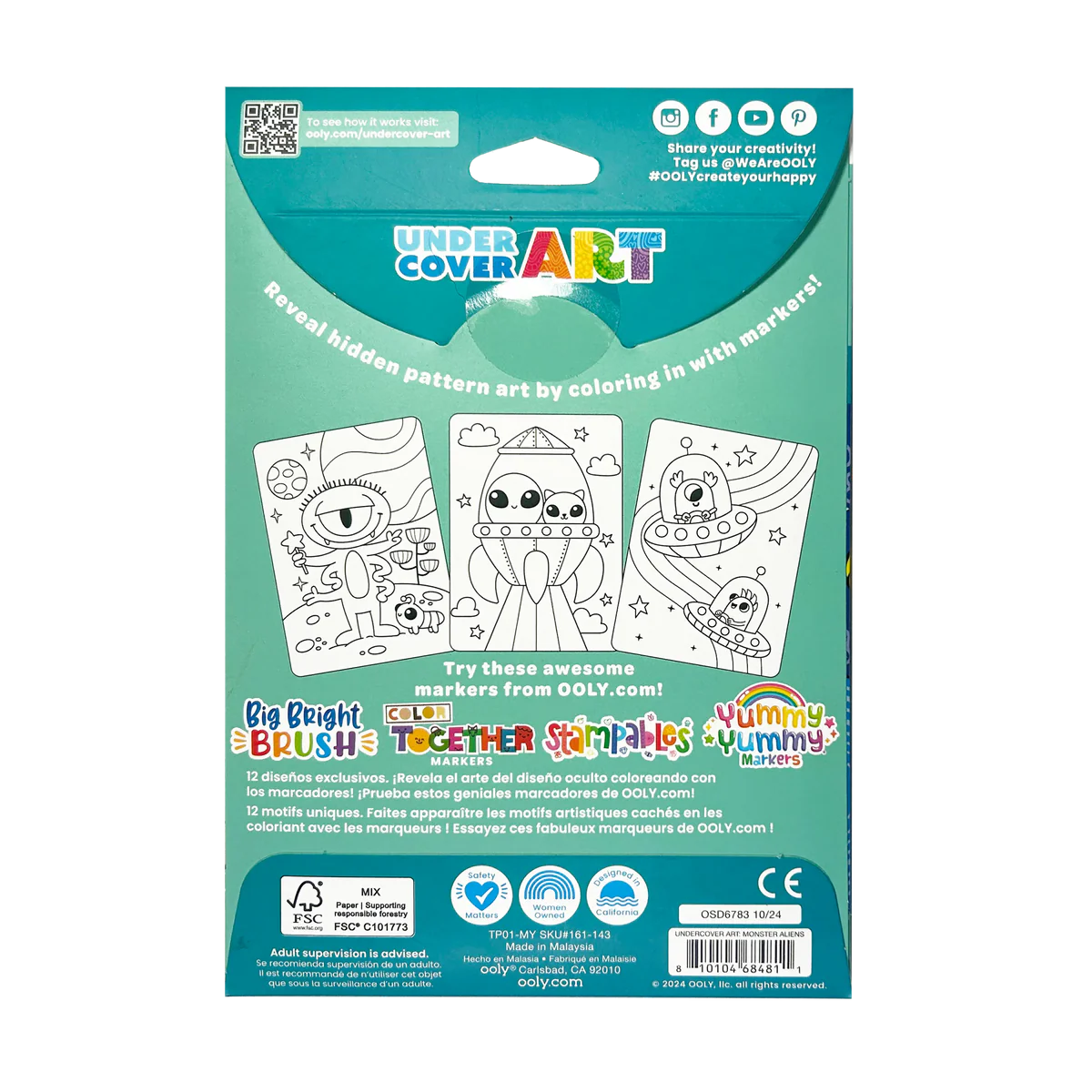 Undercover Art Hidden Patterns Coloring Activity- Undercover Aliens