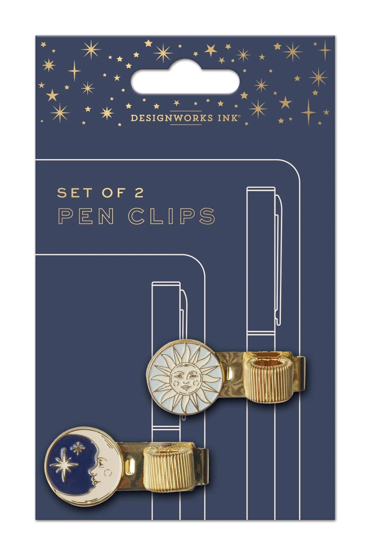 Set of 2 Pen Clips- Celestial