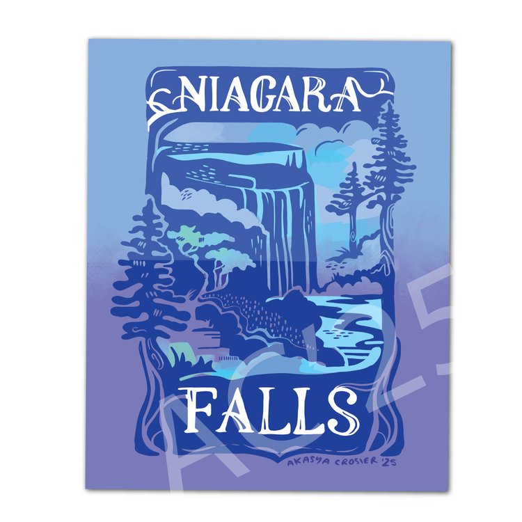 Niagara Falls Art Nouveau Print