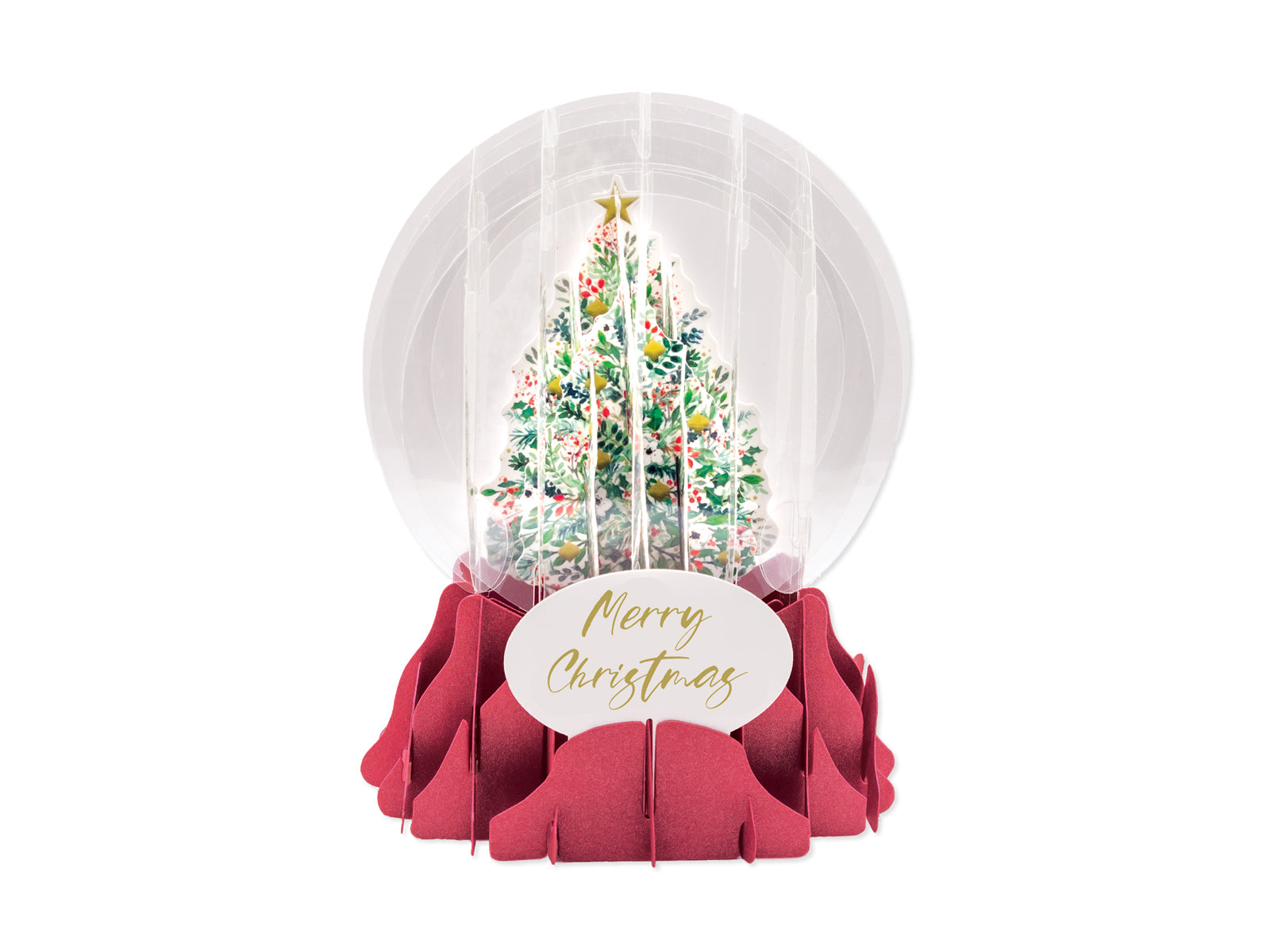 Christmas Tree Snow Globe Greeting Card