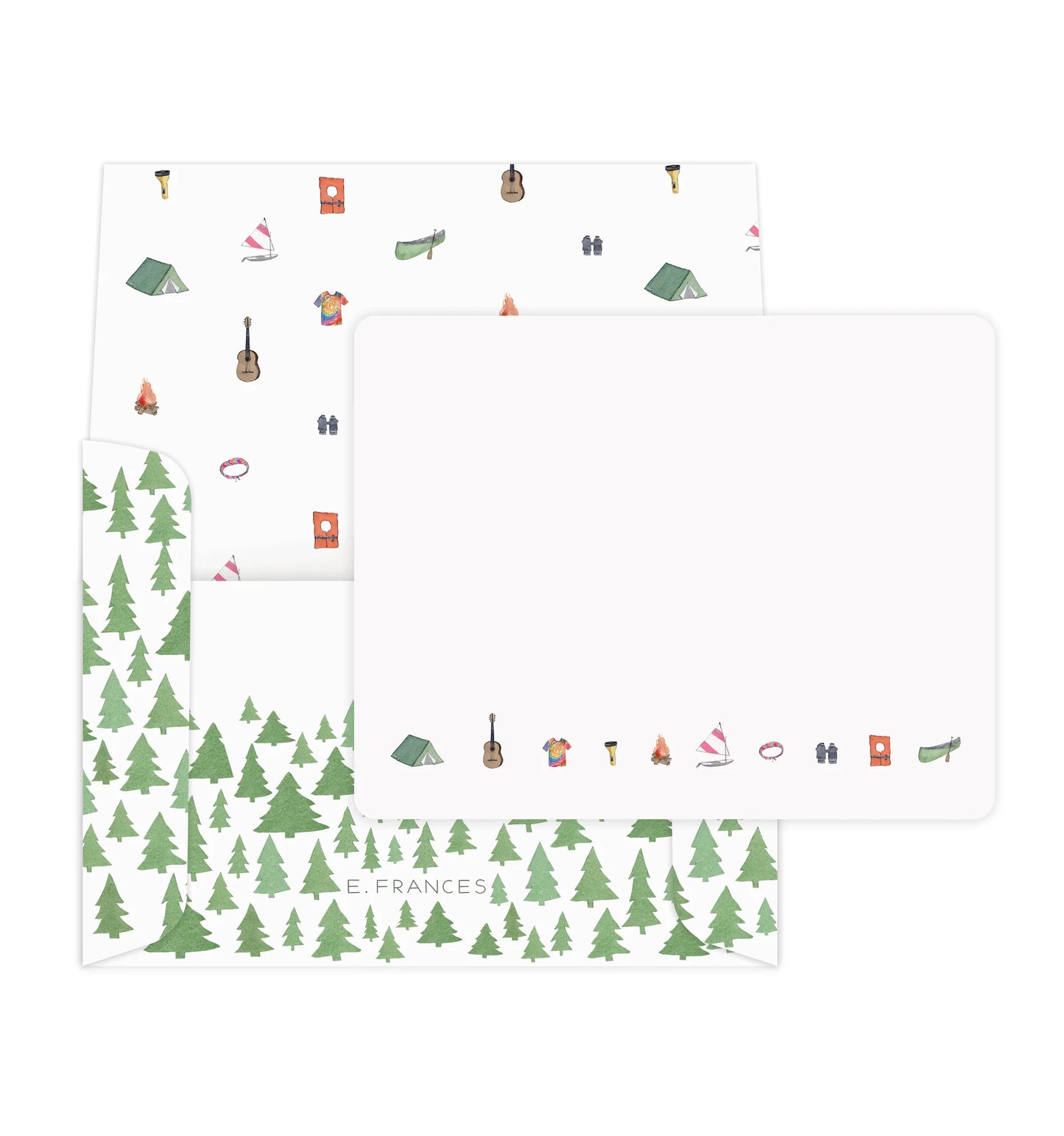 Camp Flat Notes Stationery Set (8 cards & Envelopes)