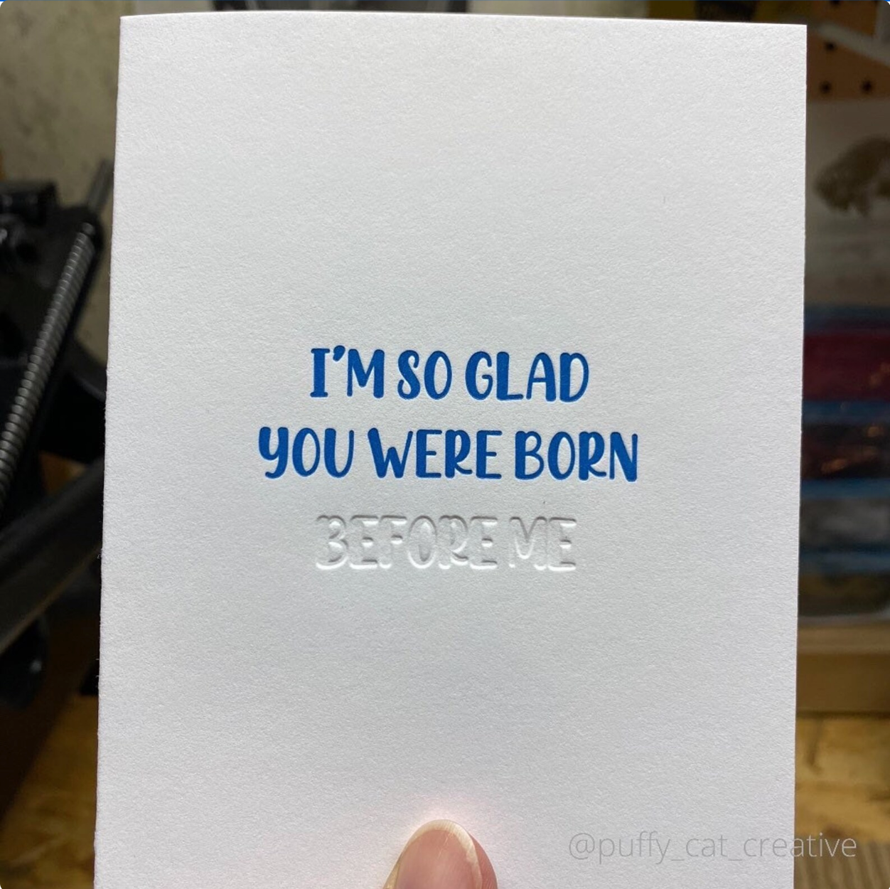 I’m So Glad You Were Born Before Me, Birthday Card