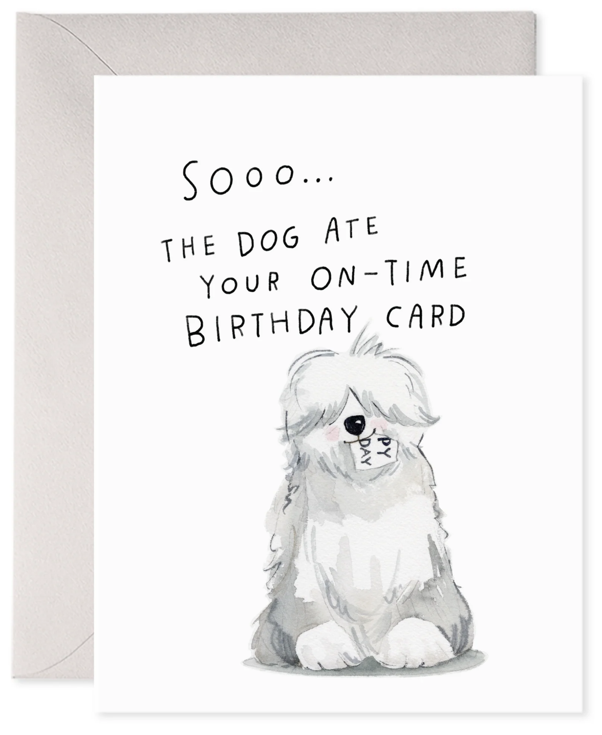 Sheepdog Belated Birthday Card