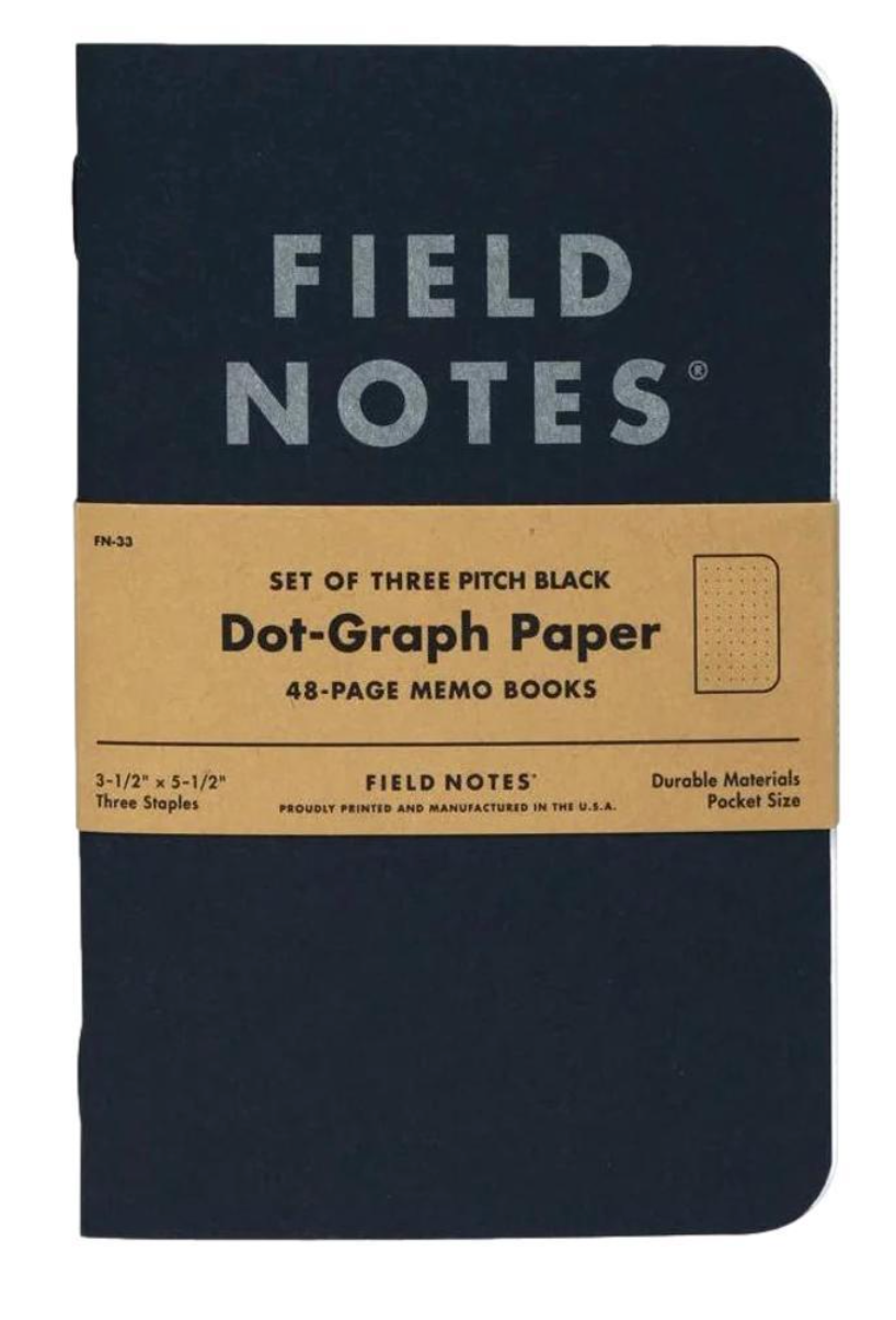Pitch Black Memo Book: Dot-Graph