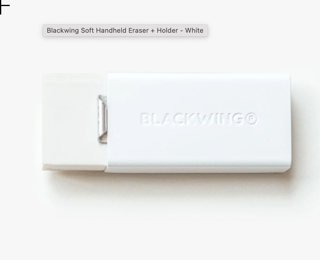 Blackwing Soft Handheld Eraser + Holder - White