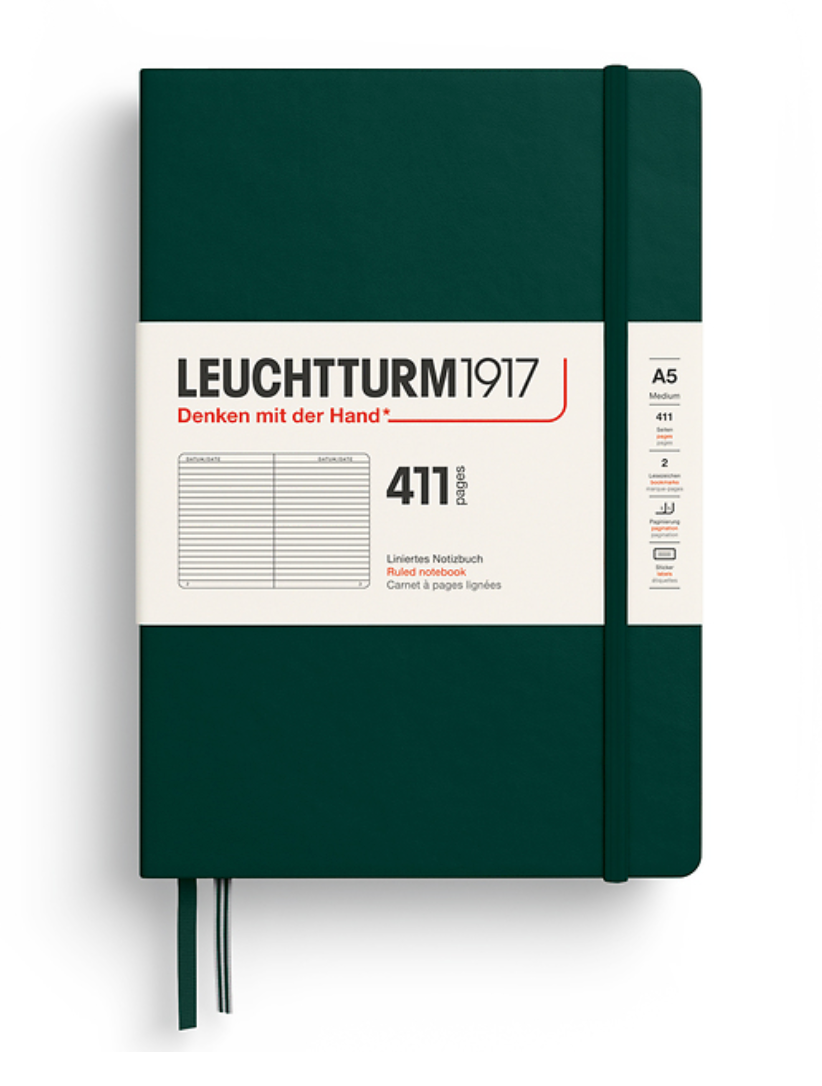 Leuchtturm1917 Medium Expanded Notebook- Forest Green Ruled