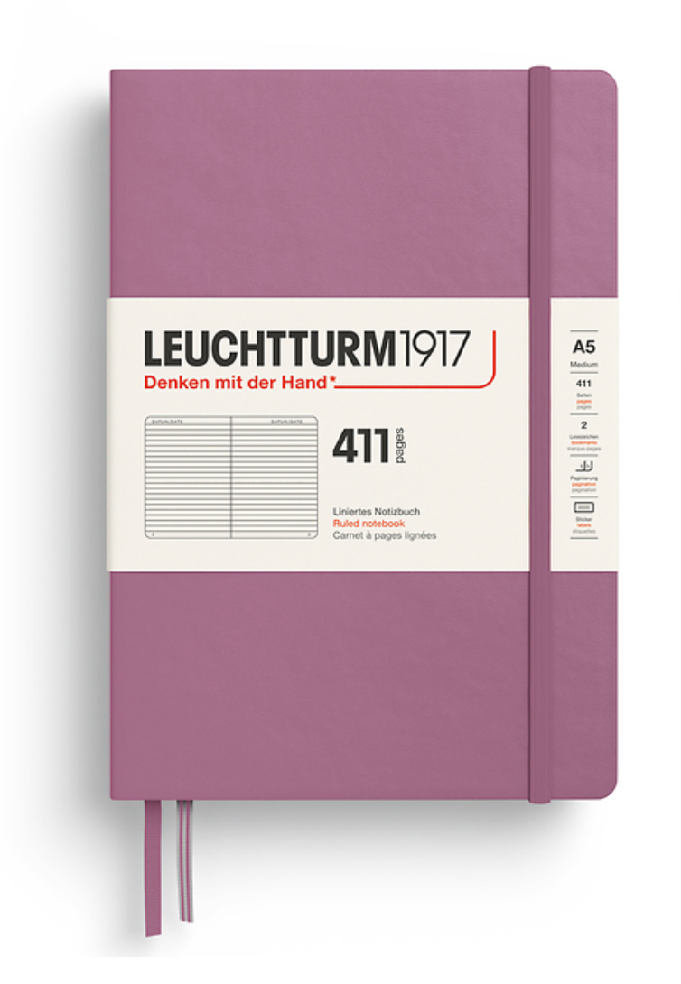 Leuchtturm1917 Medium Expanded Notebook- Dusty Rose Ruled