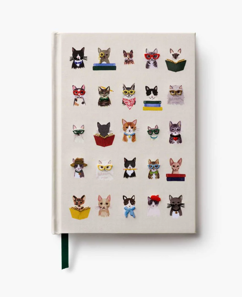 Studious Cats Embroidered Journal
