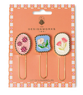 Set of 3 Paper Clips- Framed Floral