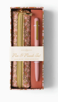 Pen and Pouch Set - Pink Vintage Floral