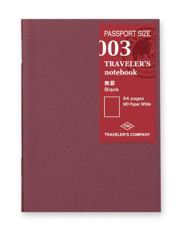 Traveler's Notebook P-003 Blank Notebook- Passport size